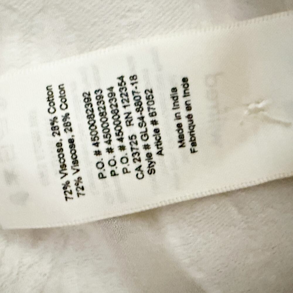 WILFRED x ARITZIA | Off White Floral Appliqué Sheer Shirt Dress Button Down | XS - Picture 8 of 8